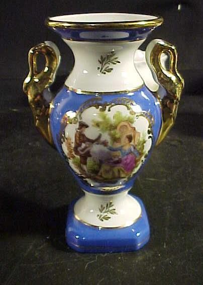 Goudenville Limoges 5 Vase Courting Scene