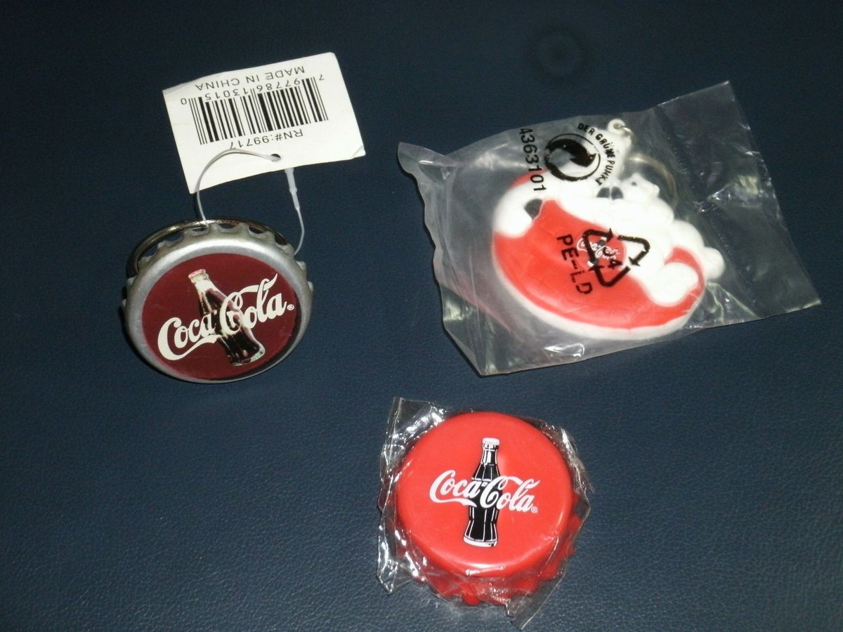 Coca Cola Napkin Ring Key Chain and Pencil Sharpner