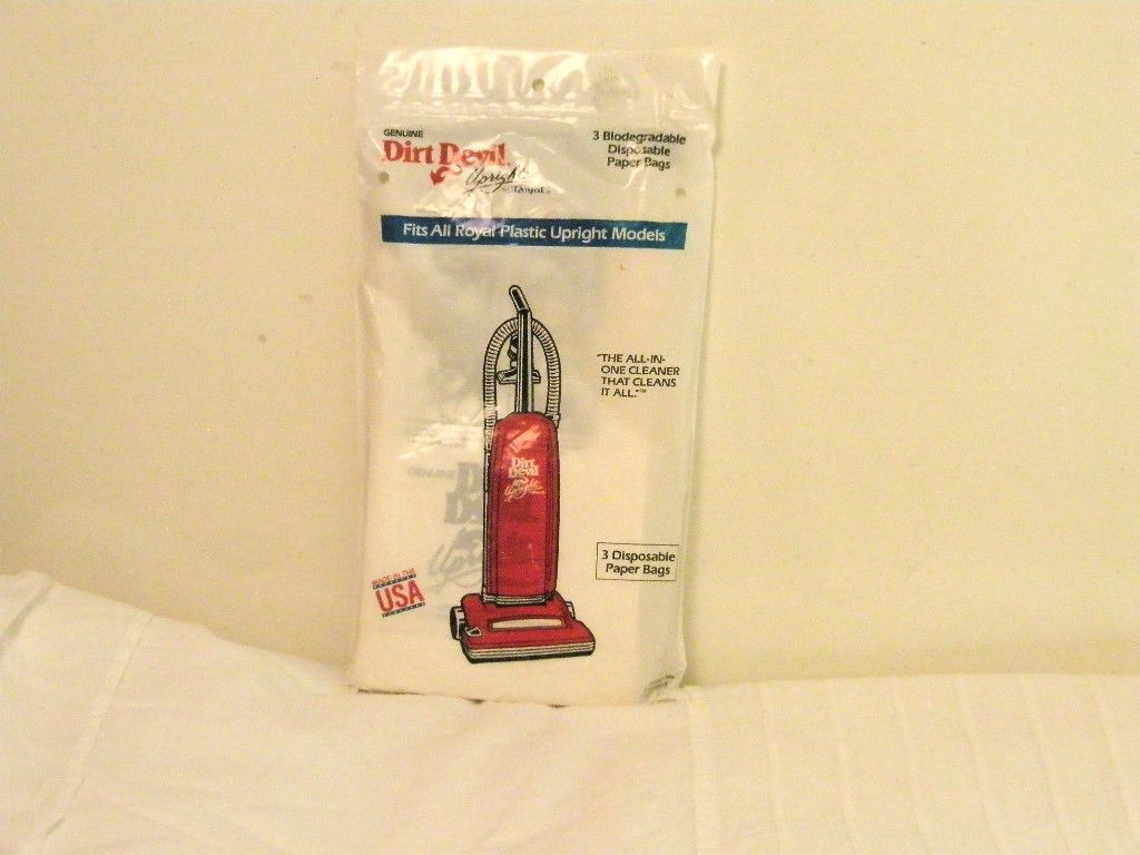 Dirt Devil Disposable Vacuum Bags   Fits all Royal Plastic Upright