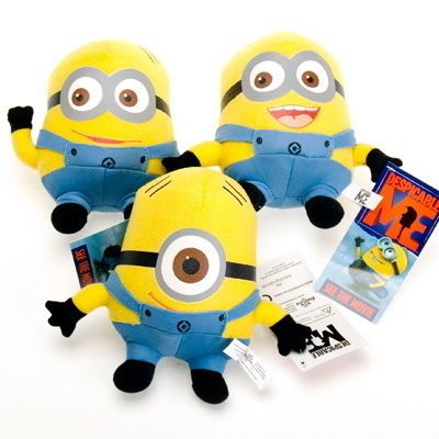 3pcs Despicable Me Movie Plush Toy 6 Minion Jorge Stewart Dave with