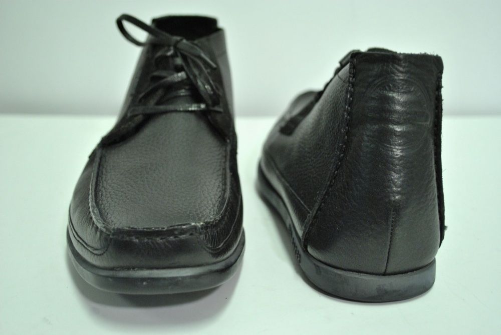 Ted Baker Tack Moccasin Boots Sz 9 Tumbled Leather Black Lace Up $