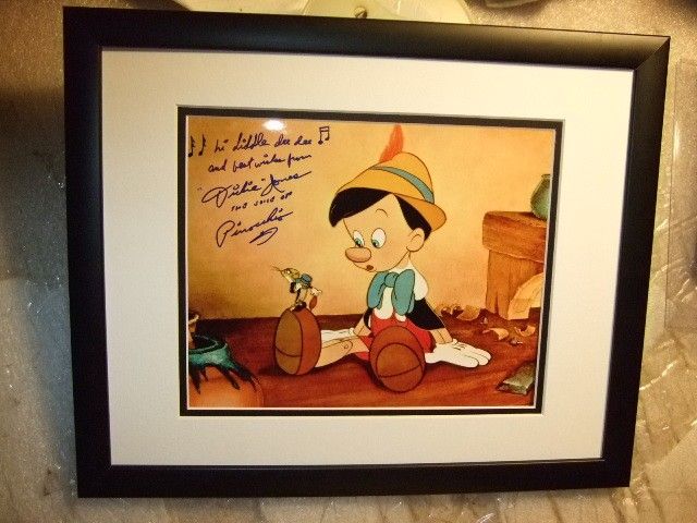 Signed Dickie Jones Pinocchio Disney Free Frame CA 1939