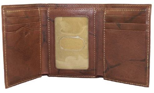 Dockers Mens Business Casual Newport Brown Leather Trifold Travel