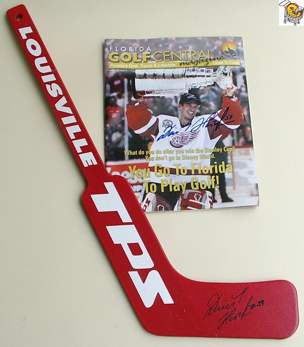 DOMINIK HASEK SIGNED TPS LOUISVILLE MINI HOCKEY GOALIE STICK & GOLF