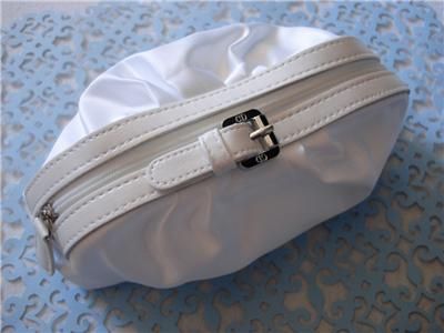 New Dior CD Beauty White Makeup Bag Cosmetic Satin Clutch Case Purse