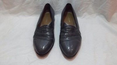  Genuine Snake Skin Loafers 10.5 D Gray Silver Donato Marrone Dress