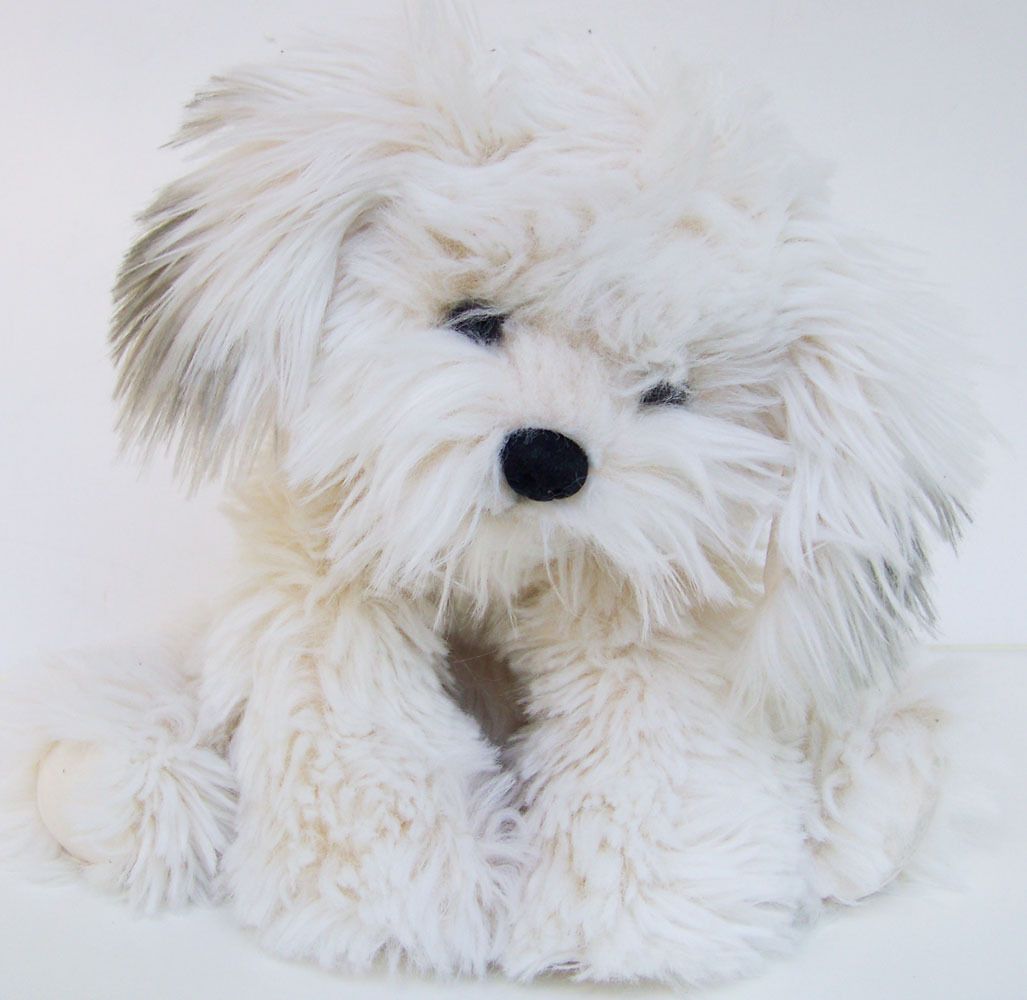 Gund 14 inch Dreyfus White with Grey Plush Shaggy Dog 13030