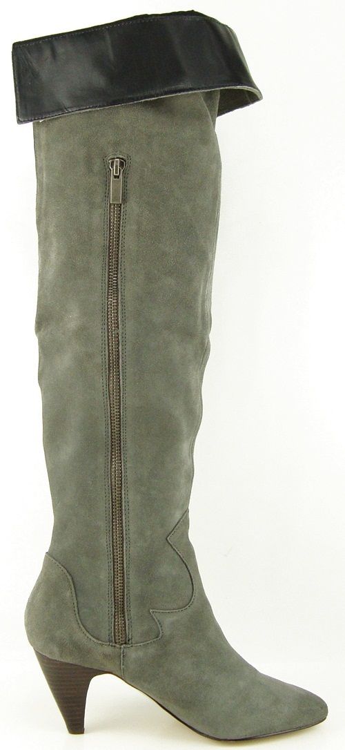 Dolce Vita Nathaniel Grey Suede Womens Designer Over The Knee Boots 8