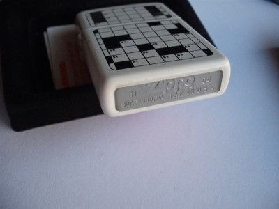 Crossword Puzzle White Zippo Windproof Lighter SEALED New Discontinued