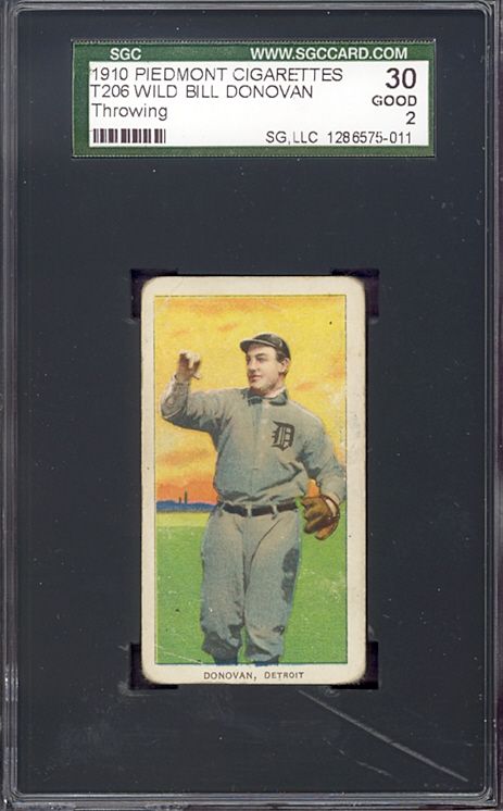 T206 Wild Bill Donovan Throwing Detroit SGC 30 224581