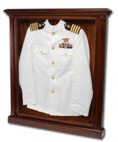 Military Uniform Display Solid Mahoganyw UV Nameplate Engraving Museum