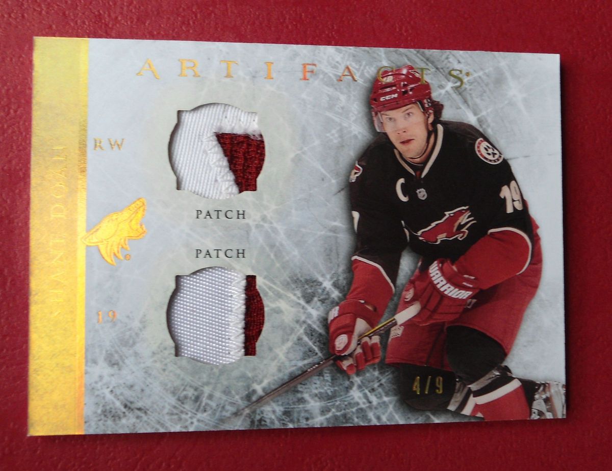 2012 13 Artifacts Gold Dual Patch Shane Doan Horizontal 4 9