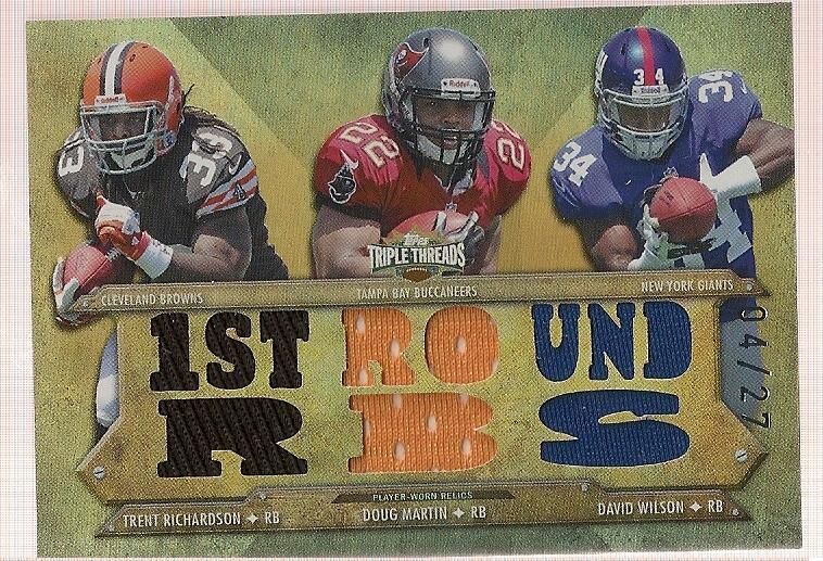  THREADS TRENT RICHARDSON DOUG MARTIN WILSON ROOKIE TRIPLE JERSEY /27