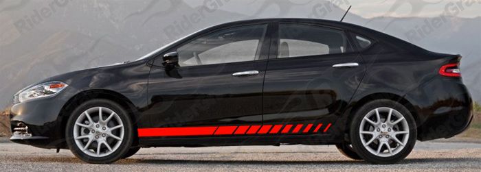 Lower Rocker Panel Stripes for the 2013 & Up Dodge Dart , with the