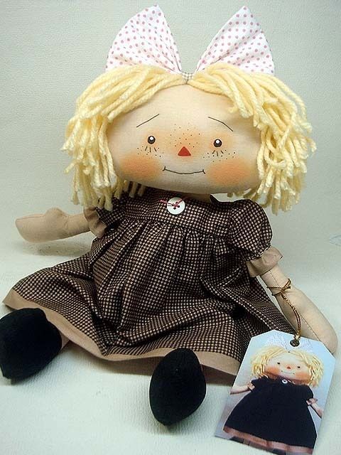 Primitive Doll Raggedy Ann Andy Sweet Blonde Hair Annie