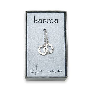 Dogeared Small Hammered Karma Earrings Sterling Silver