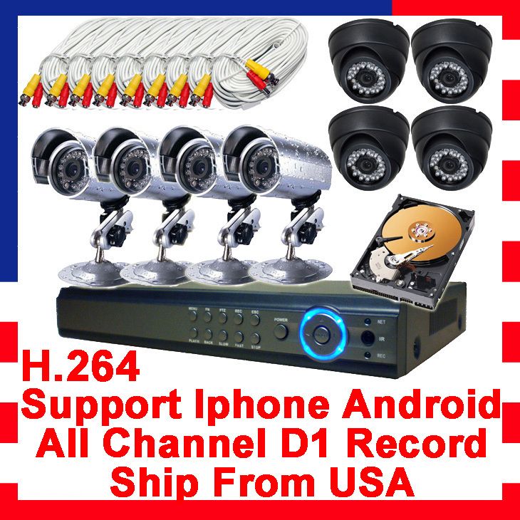 Standalone 8CH Video Surveillance DVR Video Recorder Security Camera