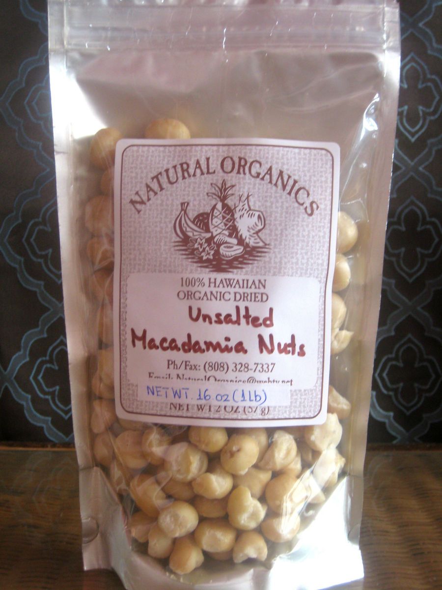 Macadamia Nuts 100 Estate Kona Hawaii Grown Organic Raw Dried Unsalted