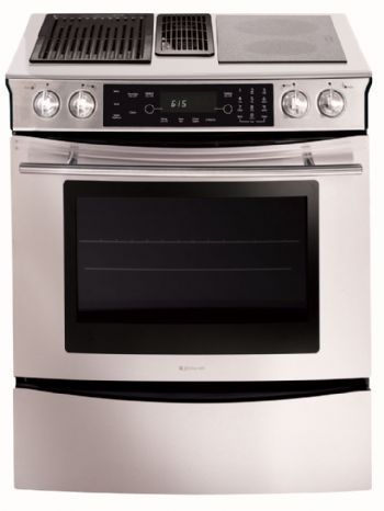  JES9750BAS 30 Slide in Electric Downdraft Range with 4 3 CU Ft