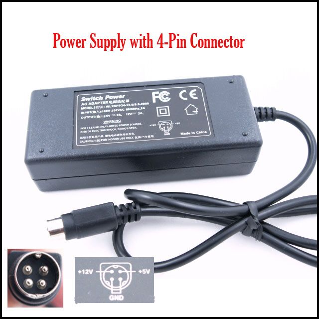 AC Power Adapter for External Enclosure Type D 4 Pin