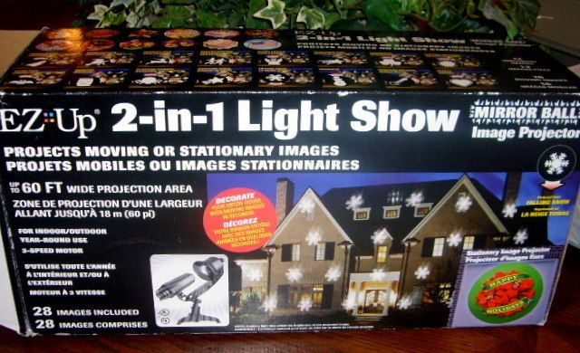 EZ Up 2 in 1 Light Show Moving Image Christmas Holiday Projector
