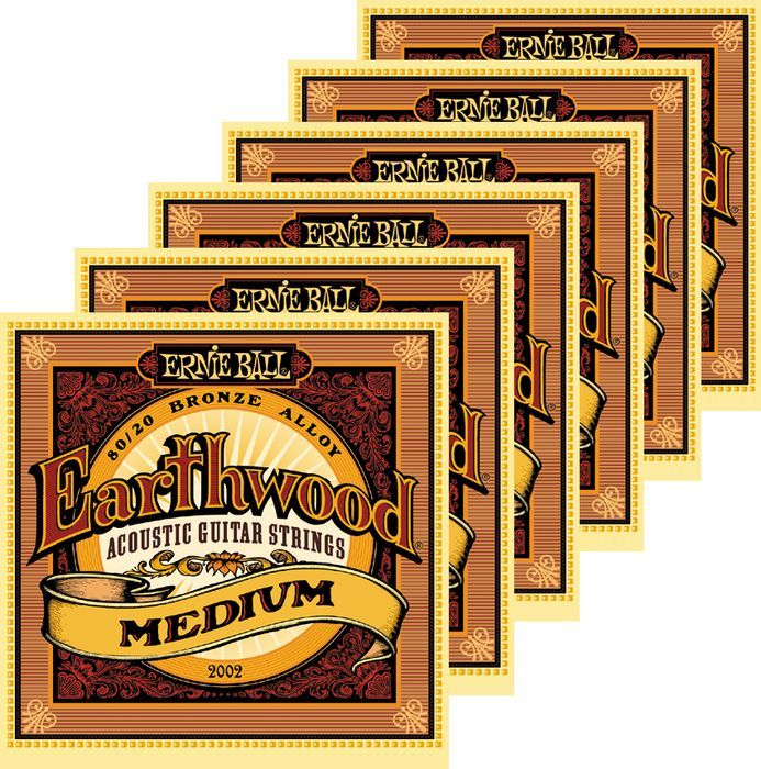 Ernie Ball 2002 Bronze Med Acoustic Guitar Strings 6pk