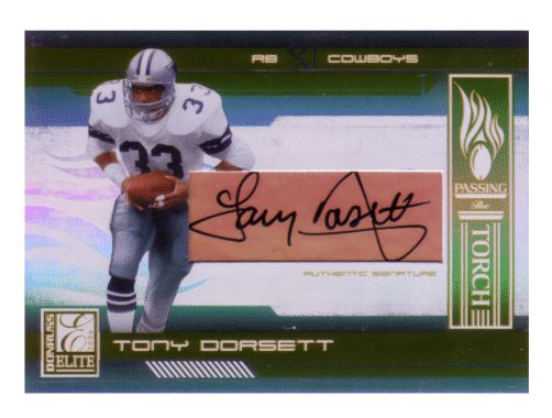 TONY DORSETT AUTO 06 Donruss Elite Passing the Torch GOLD AUTOGRAPH 49