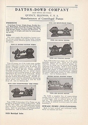 1929 dayton dowd co quincy il ad centrifugal pumps