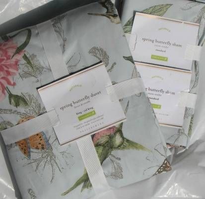 New Pottery Barn Spring Butterfly Bird KING duvet 2 Standard Shams