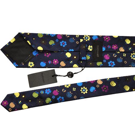 100% new DUCHAMP TIE mens jacquard silk, navy multi colored floral f $