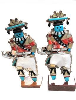 Eldridge Martinez 10 Pc Zuni Bolo Shalako Dancers