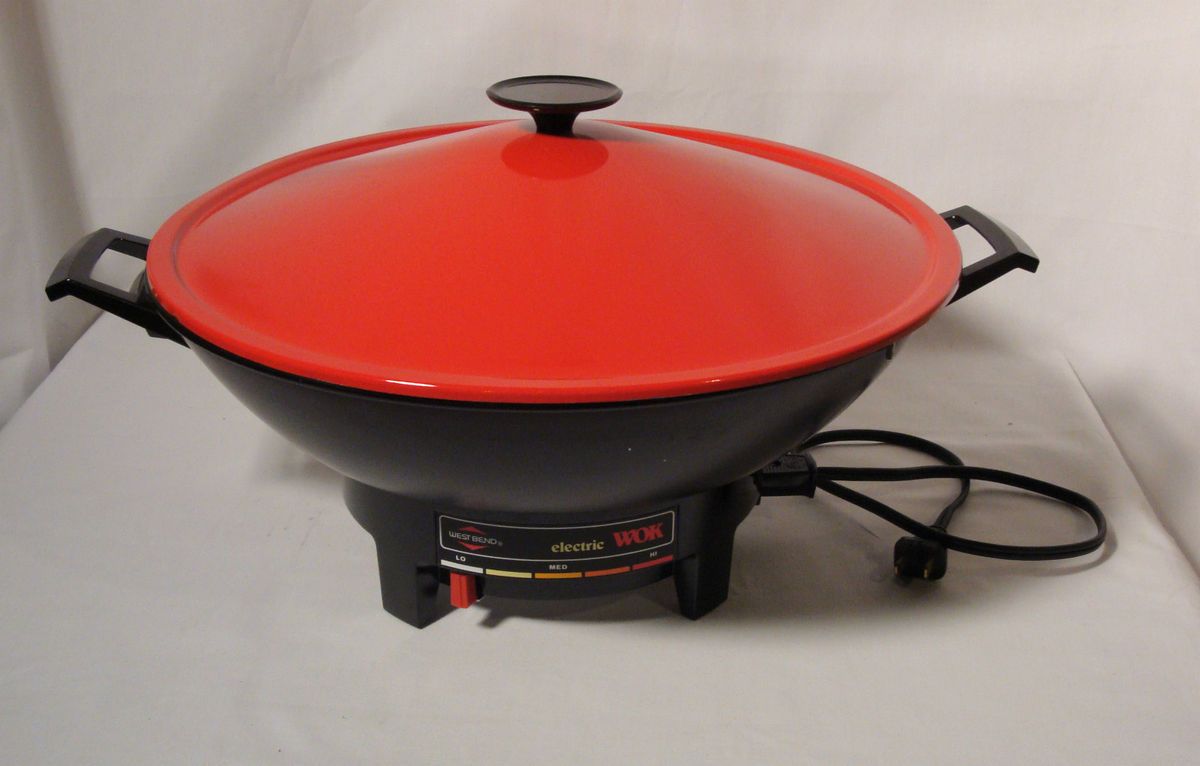 Vintage Red Electric Wok West Bend Model 79525