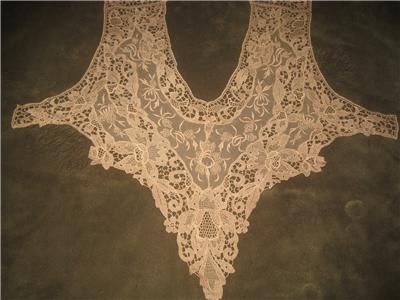 Antique Victorian Edwardian Natural Colored Lace Collar Yoke