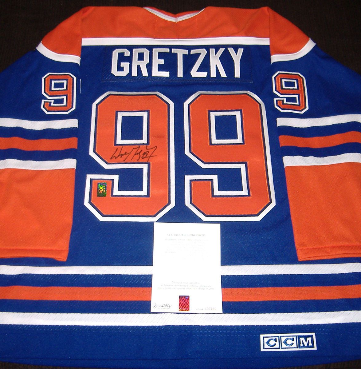 WAYNE GRETZKY SIGNED EDMONTON OILERS JERSEY WGA CERTIFIED GRETZKY