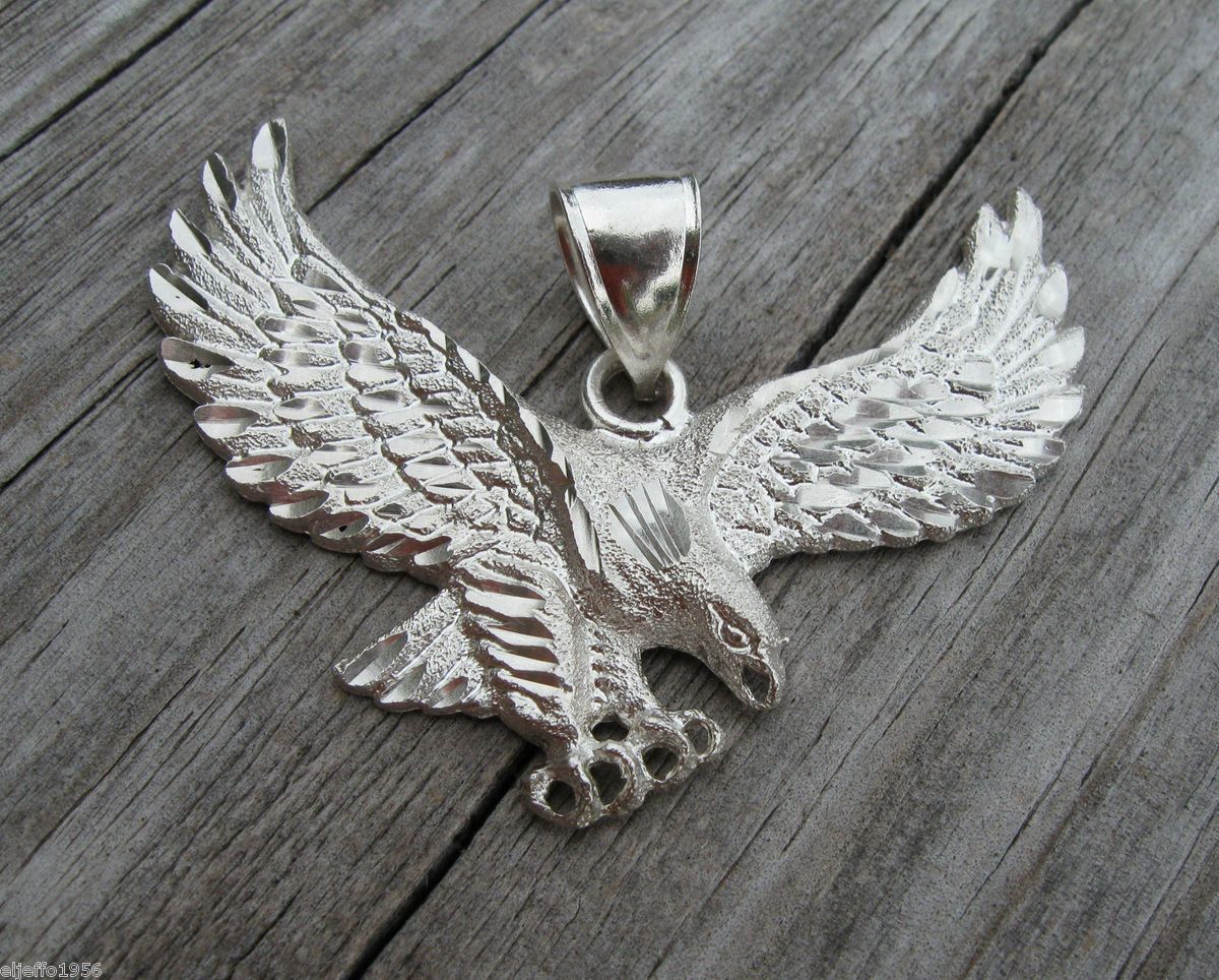  SILVER 1 OF A KIND SOARING EAGLE DANGLE PENDANT .925 ~ 10.0 GRAMS