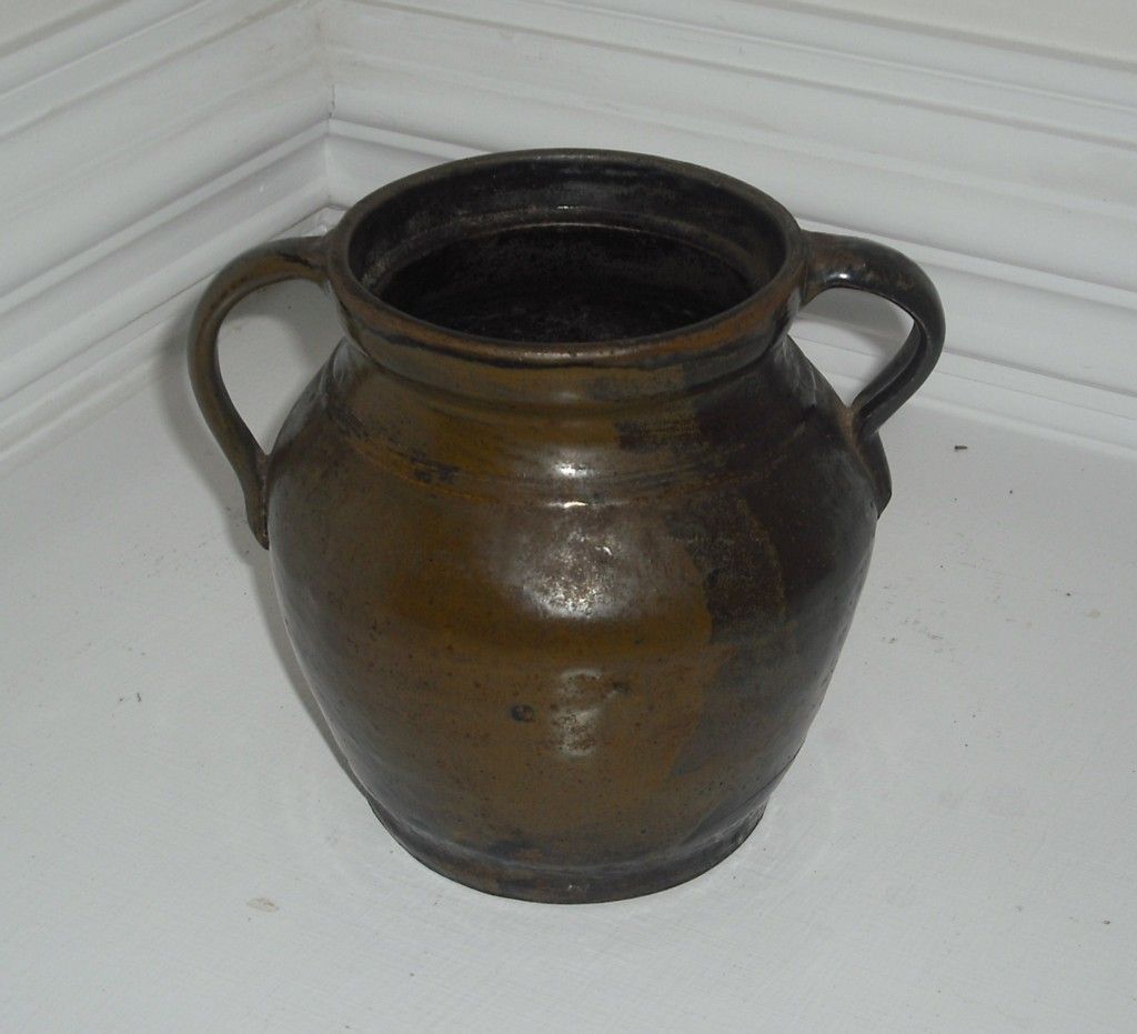  Designed Southern Pottery   Maybe Edgefield?   Old Churn / Crock / Pot