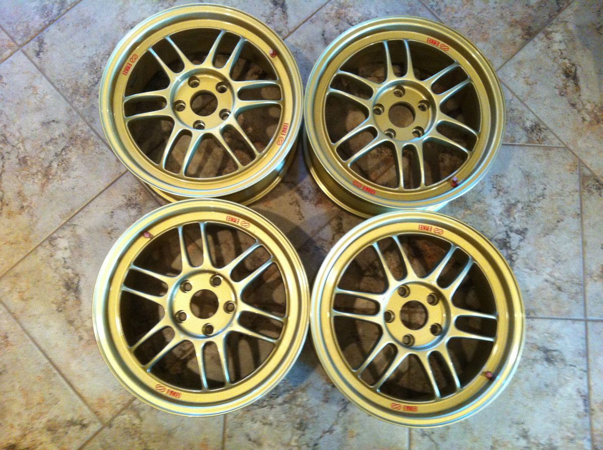 Set of 4 Enkei Racing RPF1 Gold Painted 17x8 5 114