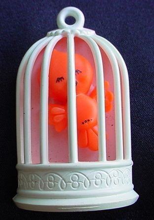 VTG 1975 Avon Pin KIDS Jewelry Bobbin Robin Bird Cage Articulated