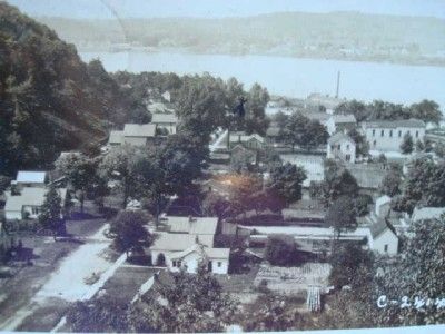 MI Postcards Real Photo Elberta Town View Frankfort Lake Michigan