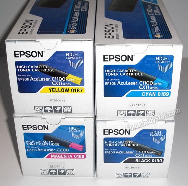 Epson Toner 0187 0188 0189 0190 Aculaser C1100 C1100N CX11 CX11N