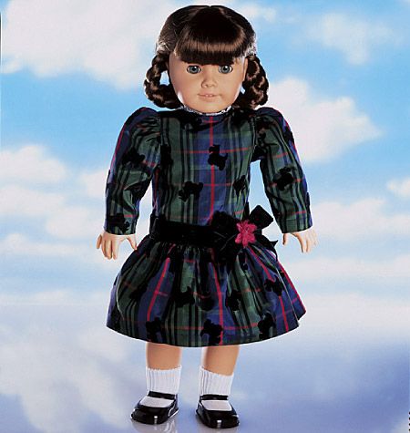 B5587 Butterick 5587 18 American Doll Clothes Pattern Cape Dress