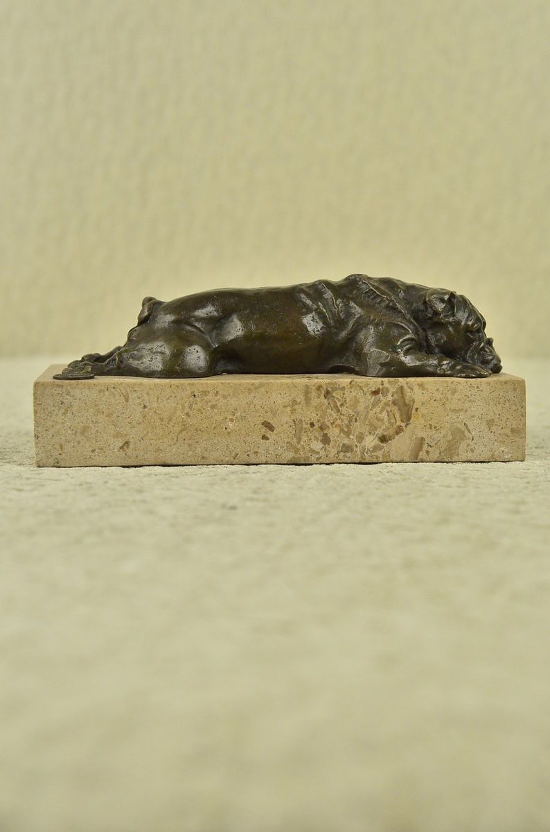 DETAILED HOT CAST BRONZE ENGLISH FRENCH BULLDOG SIGNED SCULPTURE