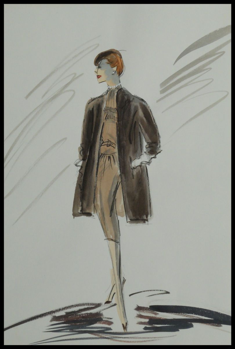 EDITH HEAD   Original 1963 Studio Production Costume Sketch