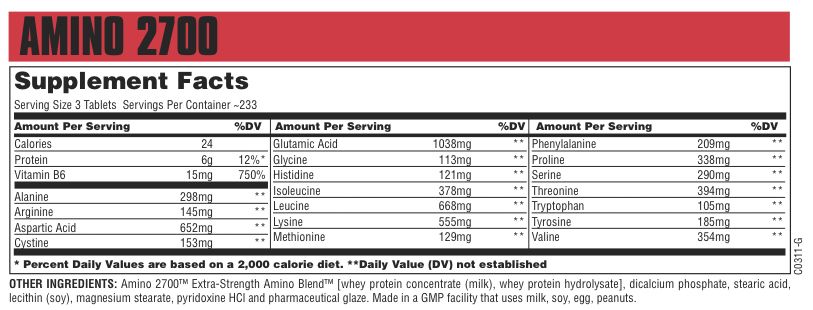  Amino 2700 700 Tablets Sport Full Spectrum Amino Acids