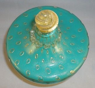 Mid Century Murano Bullicante Glass Barbini Powder Jar Candy Box Gold