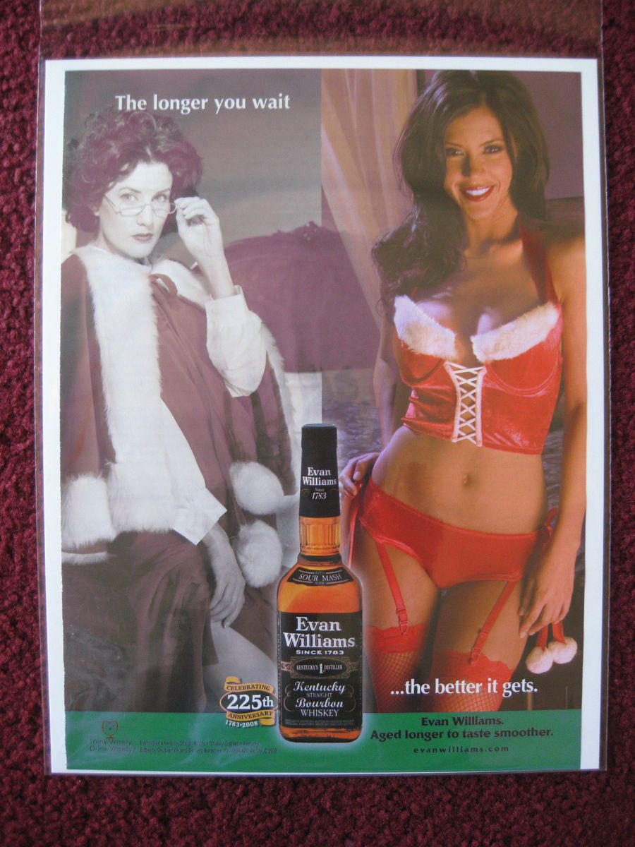 2008 Print Ad Evan Williams Whiskey ~ The Longer You Wait Sexy Girl