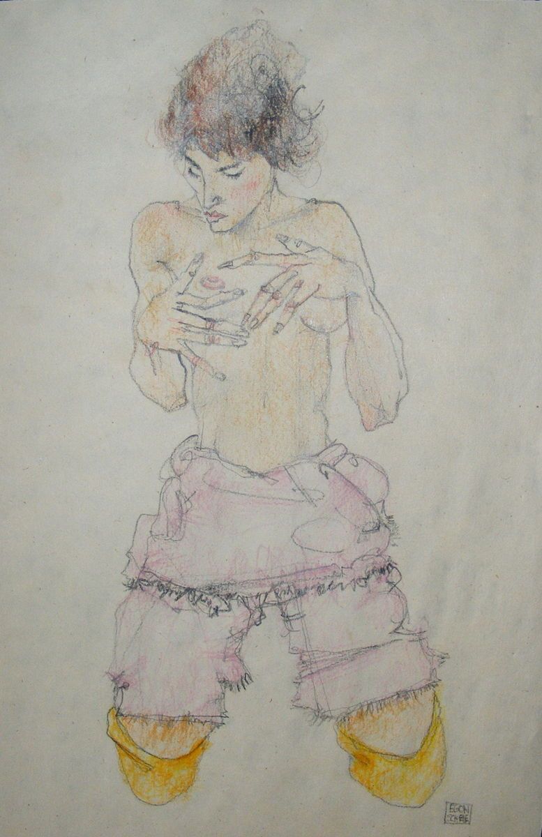 Drawing w Sig Egon Schiele w COA Picasso Klimt Era