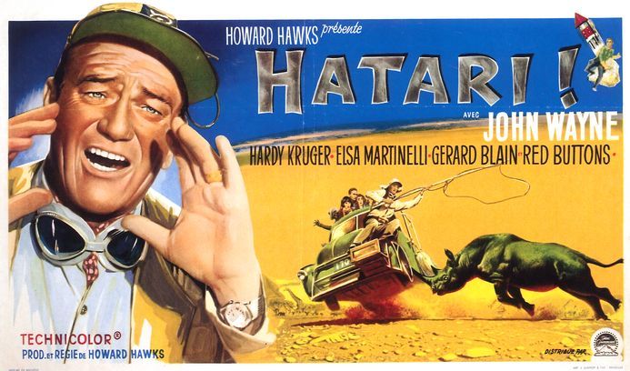 Hatari Poster John Wayne Elsa Martinelli Belge Unik