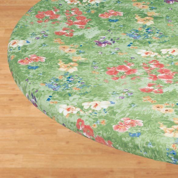 Floral Watercolor Elasticized Fitted Table Cover SM LG Round Oval