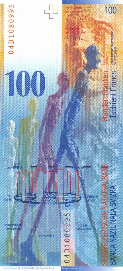 Switzerland █ 100 Franken █ 2004 P 72 Sign 74 76 77 UNC